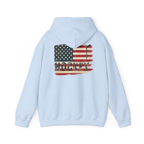 USA Hockey Sweatshirt Hoodie | Vintage American Flag Front & Back