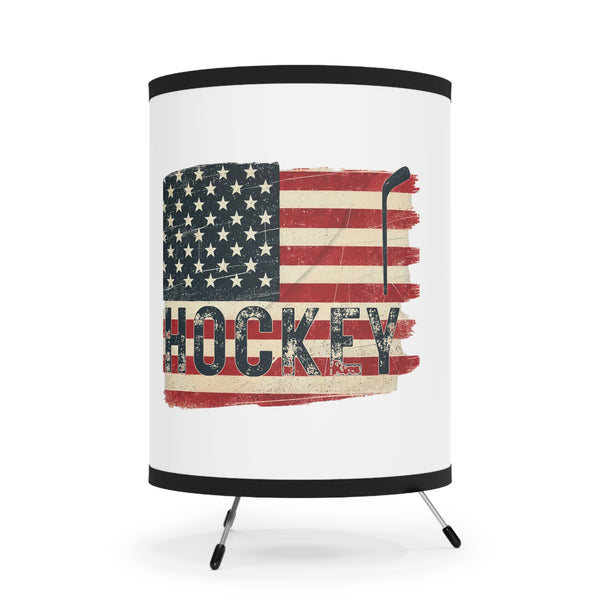 Lamp with Vintage USA Hockey Flag Design