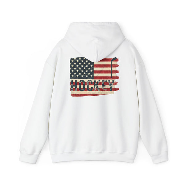 USA Hockey Sweatshirt Hoodie | Vintage American Flag Front & Back