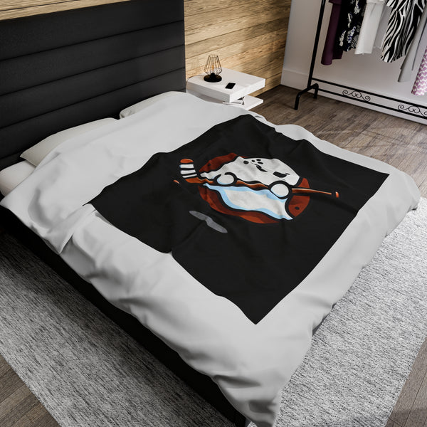 Hockey Ghost - Velveteen Plush Blanket